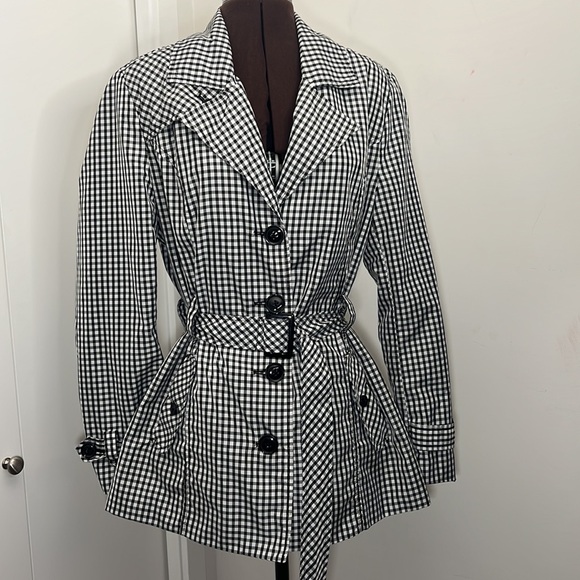 Reitmans Jackets & Blazers - Checkered A-Line Mini Trench Coat or Mini Dress with tie sinch and 4 buttons